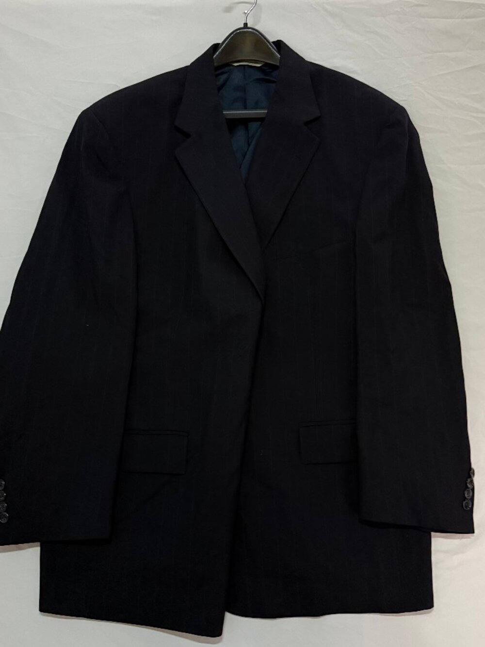 Vintage Palm Beach Pinstripe Wool Blazer USA Made Navy 50 Big & Tall Mens